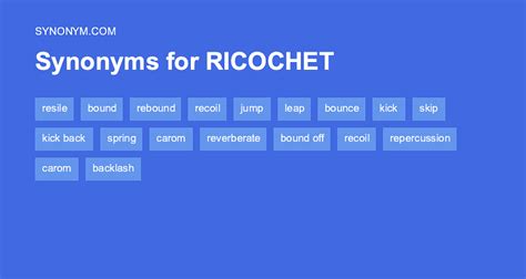 antonyms of ricochet|another word for ricochet.